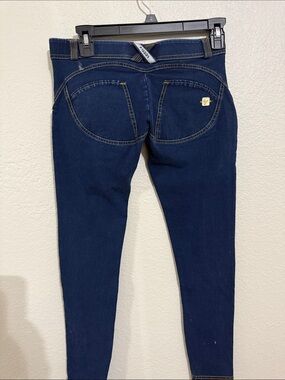 Freddy Dark Blue Skinny Pants with Contrast Stitching